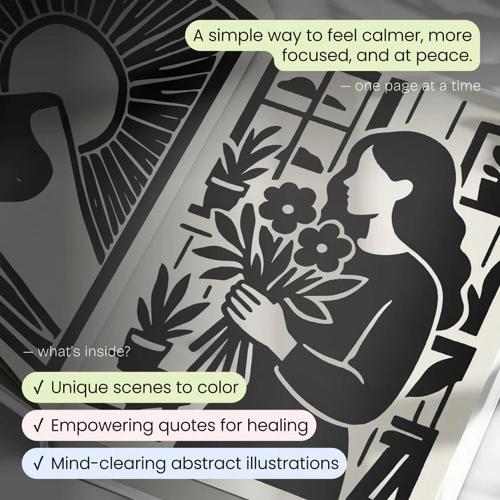 One Color Coloring Book for Inner Calm & Self-Reflection